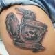 Custom Black and Grey - Locket and Skull Tattoo - Harrisburg Tattoo Studio - Rayzor Tattoos