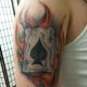 Flaming Playing Cards - Rayzor Tattoos - Hershey Tattoo Shop - AJ Weaver